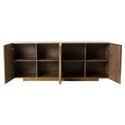 72" Ketzia Hollywood Regency Aged Brass Mango Veneer Sideboard