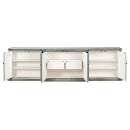 122" Marcus French Country Blue Pine Wood Sideboard