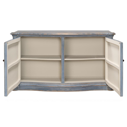 71" Tolumn French Country Blue Reclaimed Pine Wood Sideboard