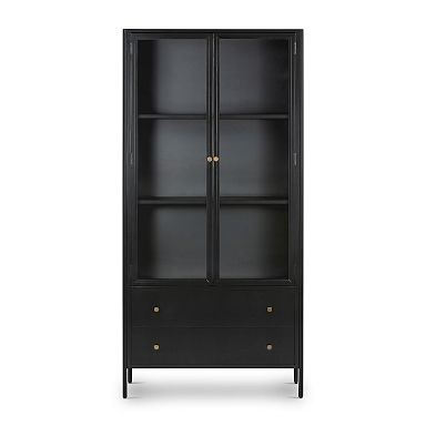 40" Wide - Bronzed Iron Tall Glass Cabinet