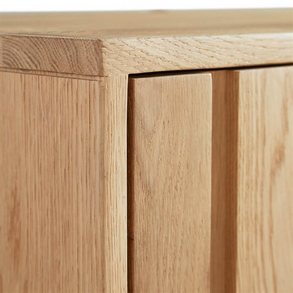 68" Emma Mid Century Modern Brown Oak Wood 4 Door Sideboard