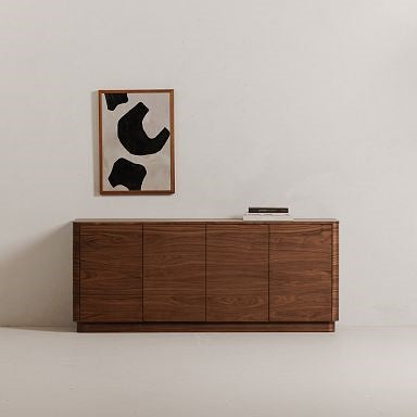 72" Rina Curved Oak Pedestal Sideboard