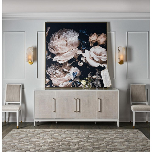 78" Riya Modern Classic White Wood 4 Door Sideboard