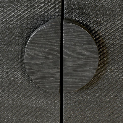 64" Worlds Away Colt Coastal Beach Black Grasscloth Oak Wood Buffet