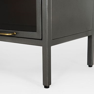 32" Wide - Iron & Glass Tall Barrister Cabinet