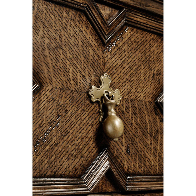 64" Archibald Updated Traditional Dark Brown Oak Buffet