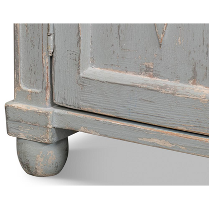 65" Gareth French Country Blue Reclaimed Pine Wood Sideboard
