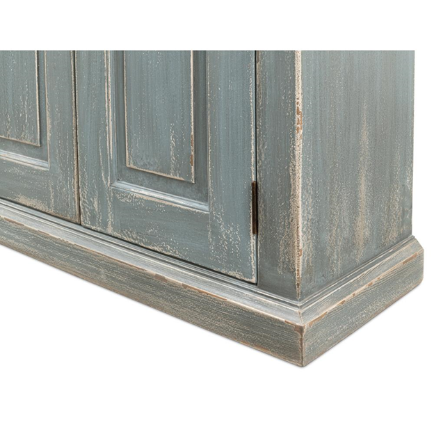 122" Marcus French Country Blue Pine Wood Sideboard