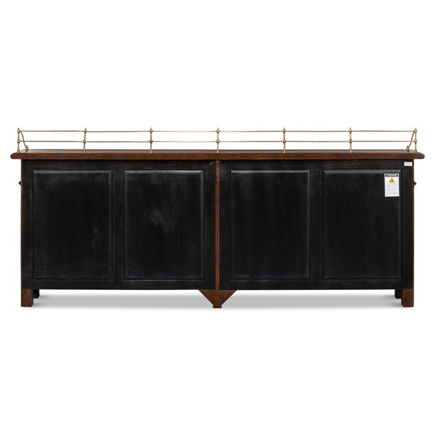 96" Serenity Updated Traditional Brown Walnut Wood Sideboard