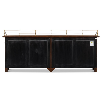 96" Serenity Updated Traditional Brown Walnut Wood Sideboard