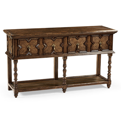 64" Archibald Updated Traditional Dark Brown Oak Buffet
