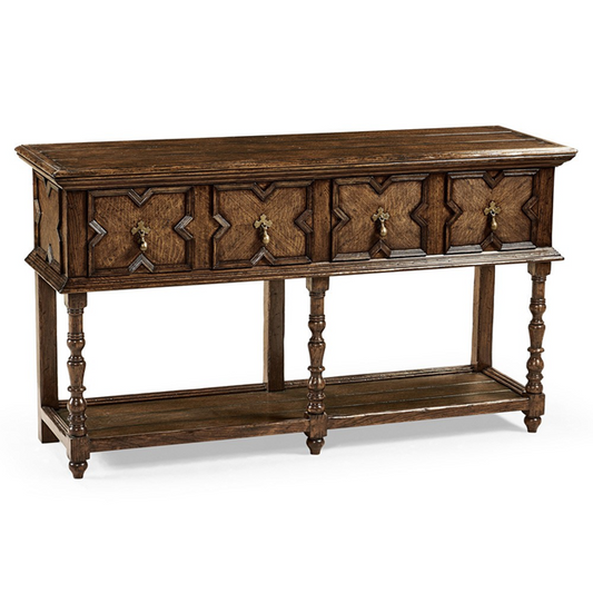 64" Archibald Updated Traditional Dark Brown Oak Buffet