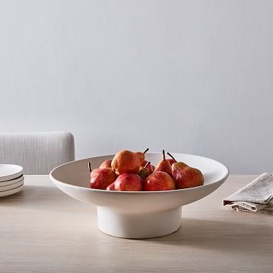 Pure Ceramic Footed Decorative Bowl