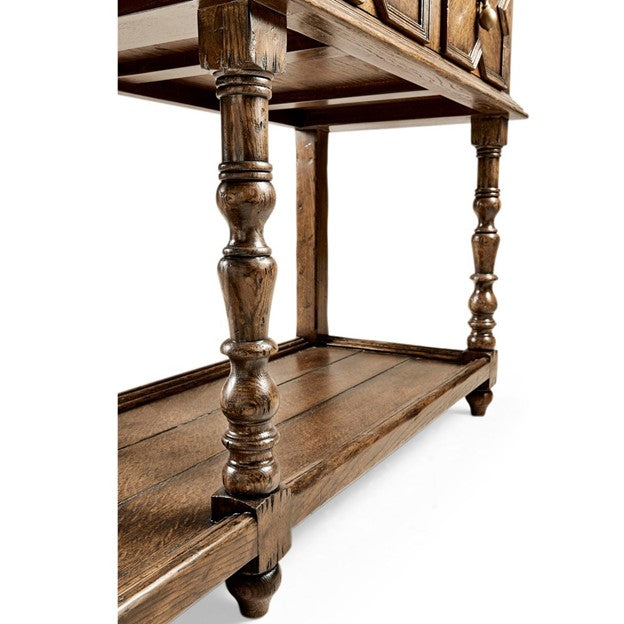 64" Archibald Updated Traditional Dark Brown Oak Buffet