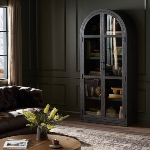 38" Wide - Casiphia Arched Oak Cabinet