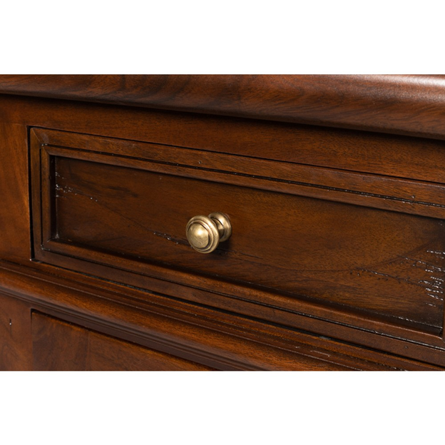 96" Serenity Updated Traditional Brown Walnut Wood Sideboard