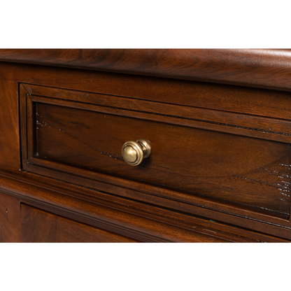 96" Serenity Updated Traditional Brown Walnut Wood Sideboard