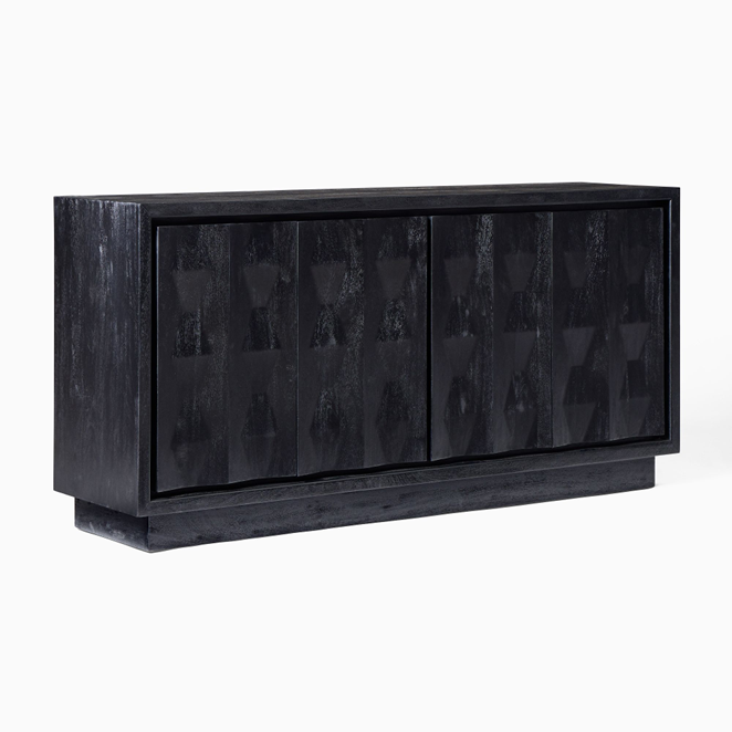 72" Wide - Carved Pattern Solid Wood Buffet