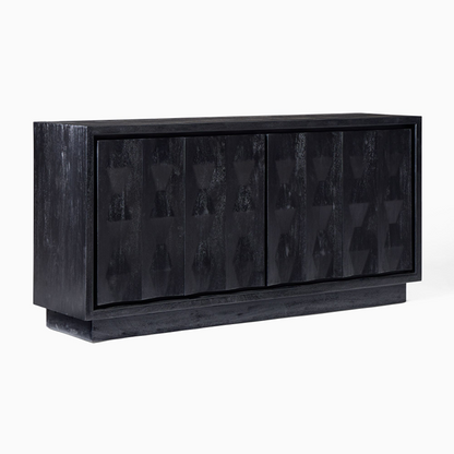 72" Wide - Carved Pattern Solid Wood Buffet
