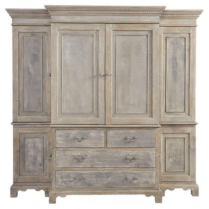 Belinda French Country Grey Pine Wood China Cabinets