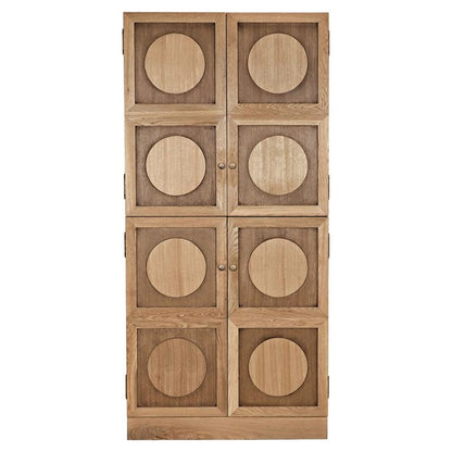 Noir Wellington Global Bazaar White Oak Antique Brass Pulls 4 Door Dining Hutches