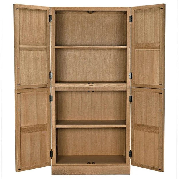 Noir Wellington Global Bazaar White Oak Antique Brass Pulls 4 Door Dining Hutches