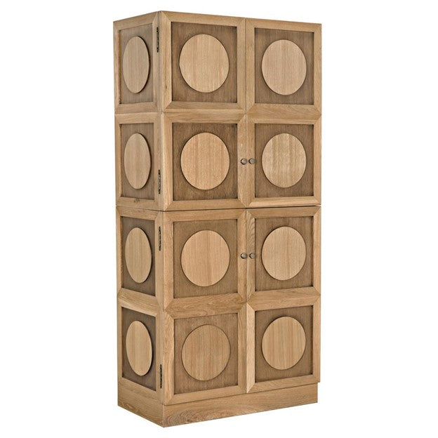Noir Wellington Global Bazaar White Oak Antique Brass Pulls 4 Door Dining Hutches