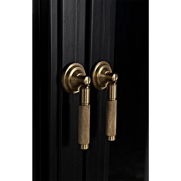 ﻿ Noir Yoke Industrial Loft Matte Black Steel Glass Door China Arched Cabinets