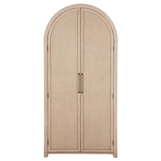 Elba Natural Rattan Wood Woven China Arched Cabinets