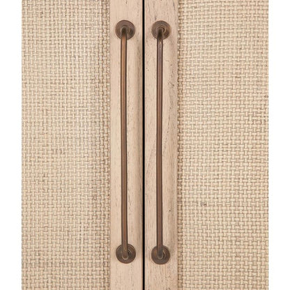 Elba Natural Rattan Wood Woven China Arched Cabinets