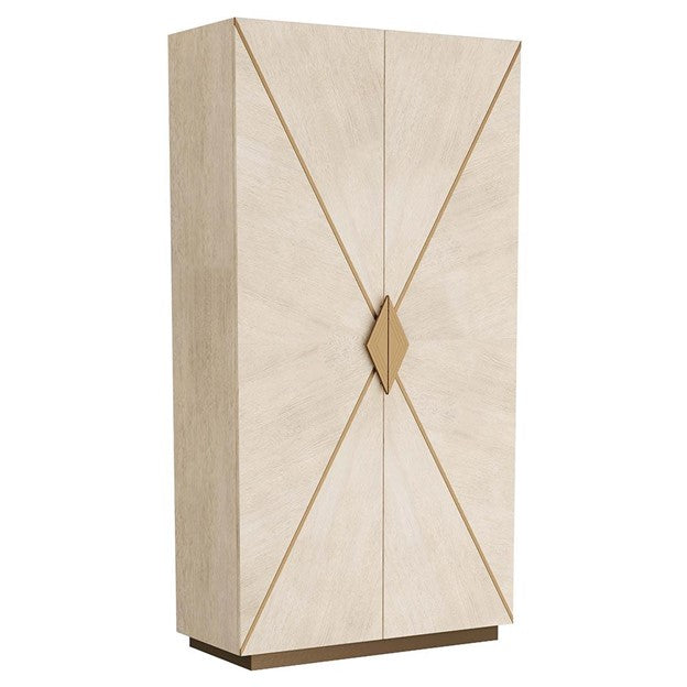 Arteriors Tidwell Regency Cream Smoked Oak Wood 2 Door Cabinet