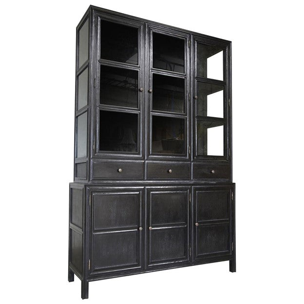 Noir Colonial Global Bazaar Hand Rubbed Black Colonial Hutches