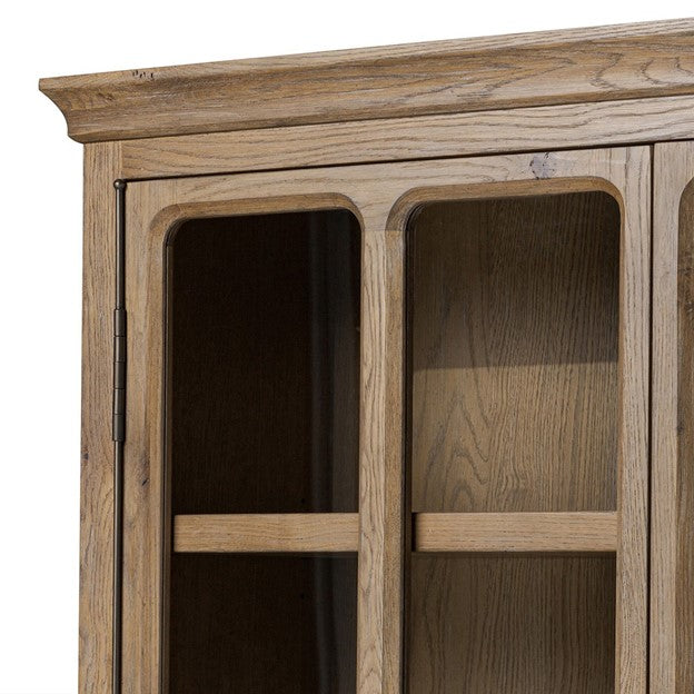 Dawson Updated Traditional Brown Oak Display Cabinet